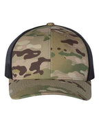 YP Classics 6606, Retro Trucker Cap, Multicam Green/ Black