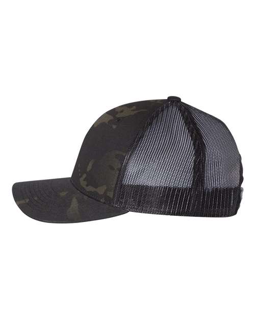 YP Classics 6606, Retro Trucker Cap, Multicam Black/ Black