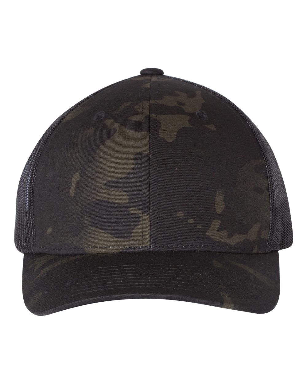 YP Classics 6606, Retro Trucker Cap, Multicam Black/ Black