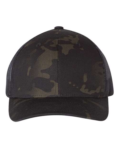 YP Classics 6606, Retro Trucker Cap, Multicam Black/ Black