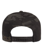 YP Classics 6089M, Premium Flat Bill Snapback Cap, Multicam Black