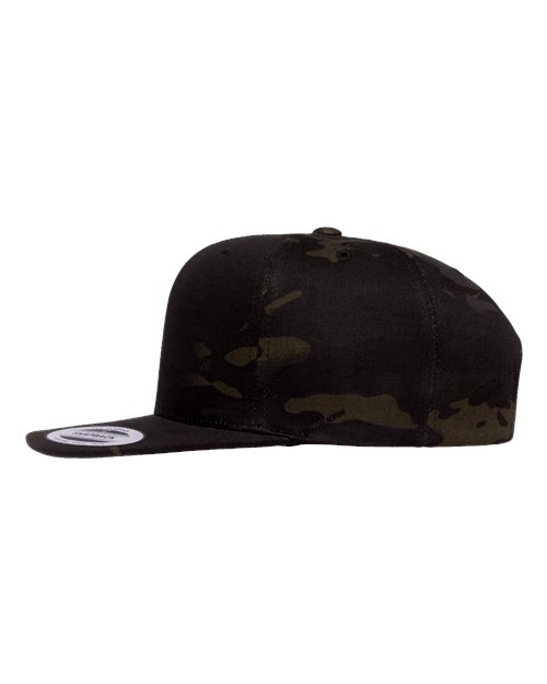 YP Classics 6089M, Premium Flat Bill Snapback Cap, Multicam Black