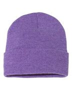 Sportsman SP12, 12" Solid Cuffed Beanie, Heather Purple