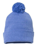 Sportsman SP15, 12" Pom-pom Cuffed Beanie, Heather Royal