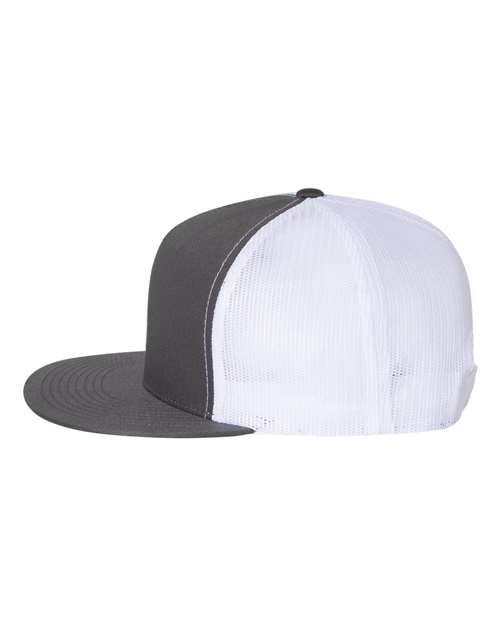 YP Classics 6006, Classic Five-panel Trucker Cap, Charcoal/ White