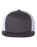 YP Classics 6006, Classic Five-panel Trucker Cap, Charcoal/ White