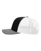 Richardson 112, Snapback Trucker Cap, Black/ White/ Heather Grey