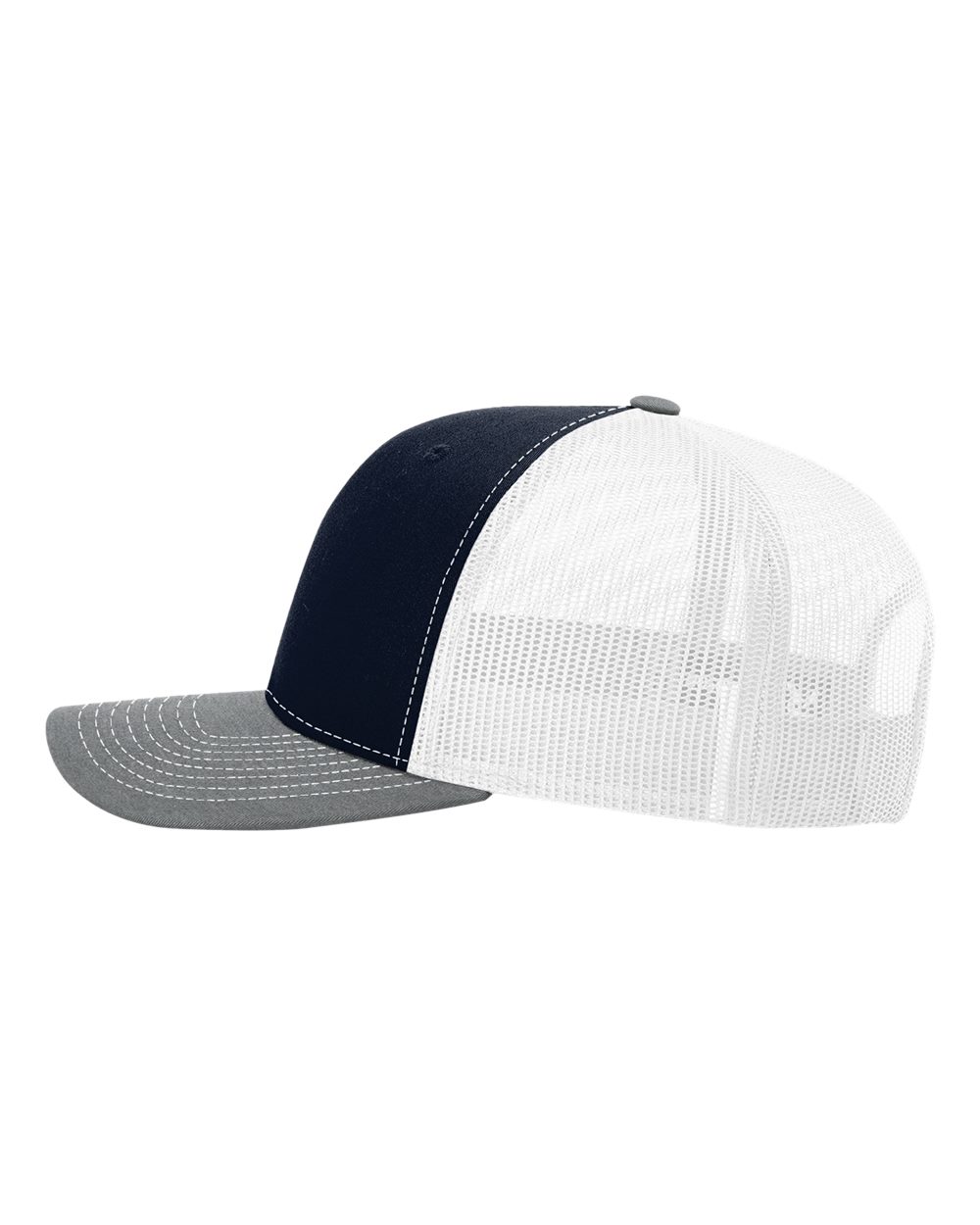 Richardson 112, Snapback Trucker Cap, Navy/ White/ Heather Grey