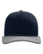 Richardson 112, Snapback Trucker Cap, Navy/ White/ Heather Grey