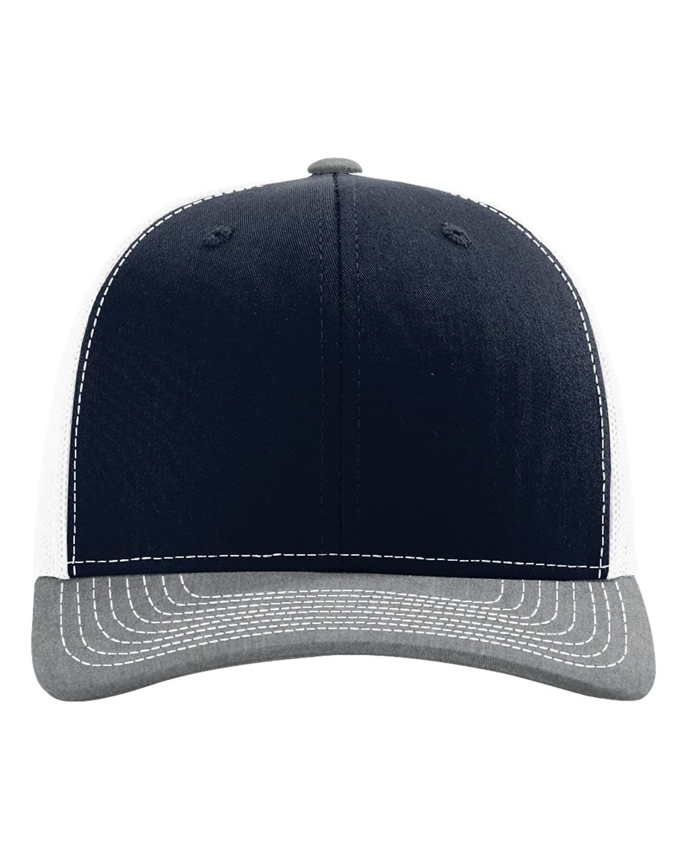 Richardson 112, Snapback Trucker Cap, Navy/ White/ Heather Grey