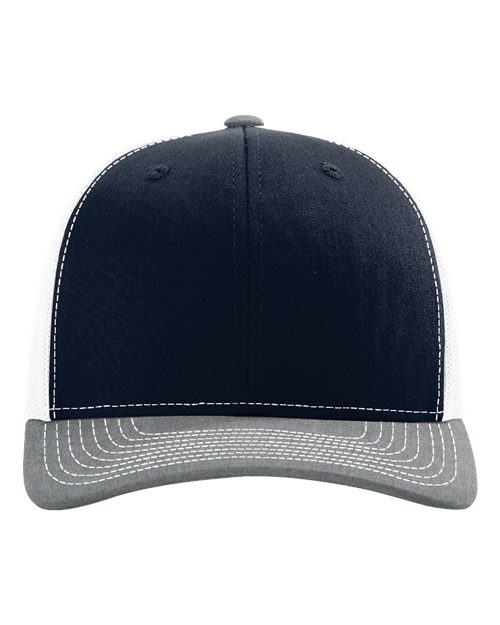 Richardson 112, Snapback Trucker Cap, Navy/ White/ Heather Grey