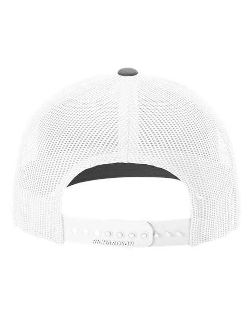 Richardson 112, Snapback Trucker Cap, Red/ White/ Heather Grey