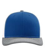 Richardson 112, Snapback Trucker Cap, Royal/ White/ Heather Grey