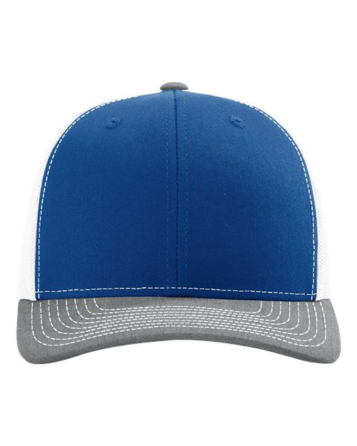 Richardson 112, Snapback Trucker Cap, Royal/ White/ Heather Grey