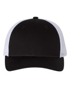 Richardson 115, Low Pro Trucker Cap, Black/ White