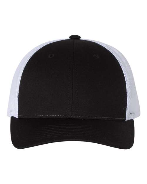 Richardson 115, Low Pro Trucker Cap, Black/ White