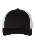 Richardson 115, Low Pro Trucker Cap, Black/ White