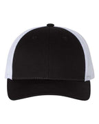 Richardson 115, Low Pro Trucker Cap, Black/ White