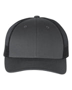 Richardson 115, Low Pro Trucker Cap, Charcoal/ Black