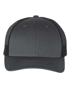 Richardson 115, Low Pro Trucker Cap, Charcoal/ Black