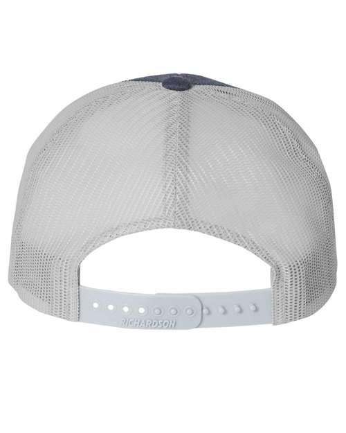 Richardson 115, Low Pro Trucker Cap, Heather Navy/ Light Grey