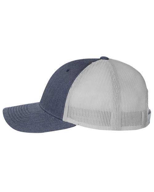 Richardson 115, Low Pro Trucker Cap, Heather Navy/ Light Grey