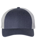 Richardson 115, Low Pro Trucker Cap, Heather Navy/ Light Grey