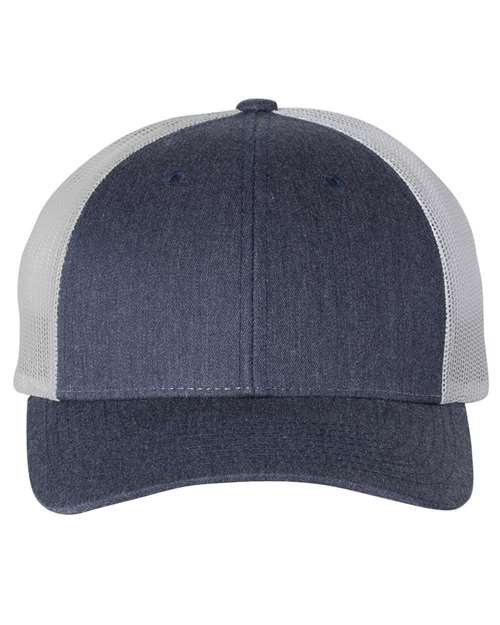 Richardson 115, Low Pro Trucker Cap, Heather Navy/ Light Grey