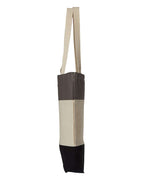 Q-Tees Q125900, 11l Tri-color Tote, Black/ Natural/ Light Grey