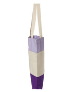 Q-Tees Q125900, 11l Tri-color Tote, Purple/ Natural/ Lavender