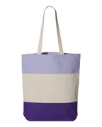 Q-Tees Q125900, 11l Tri-color Tote, Purple/ Natural/ Lavender