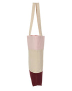 Q-Tees Q125900, 11l Tri-color Tote, Maroon/ Natural/ Light Pink