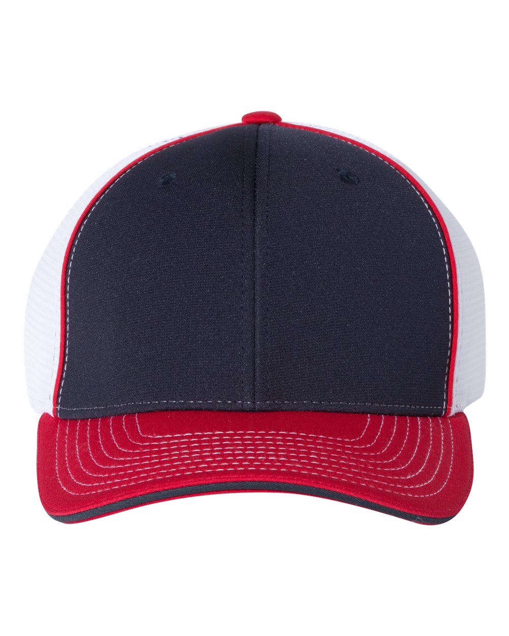 Richardson 172, 6461 Pulse Sportmesh R-flex Cap, Navy/ White/ Red Tri