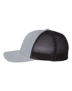 Richardson 110, R-flex Trucker Cap, Heather Grey/ Black