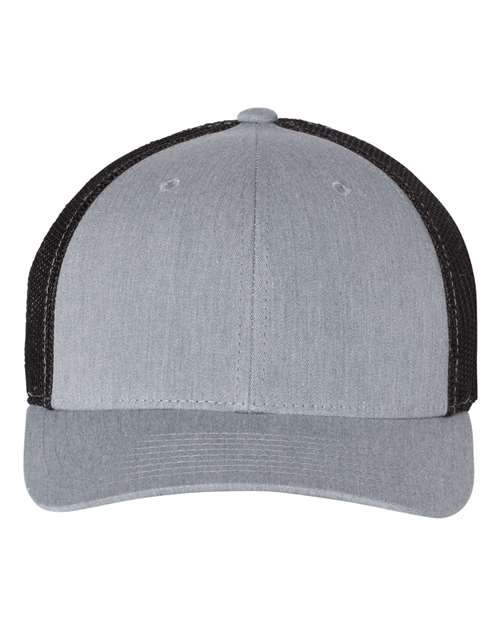 Richardson 110, R-flex Trucker Cap, Heather Grey/ Black