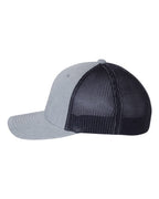 Richardson 110, R-flex Trucker Cap, Heather Grey/ Navy