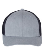 Richardson 110, R-flex Trucker Cap, Heather Grey/ Navy
