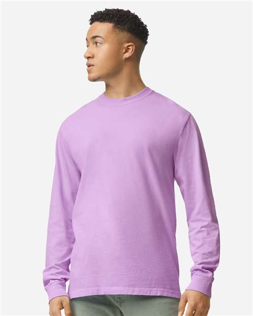Comfort Colors 6014, Unisex Garment-dyed Heavyweight Long Sleeve T-shirt, Orchid
