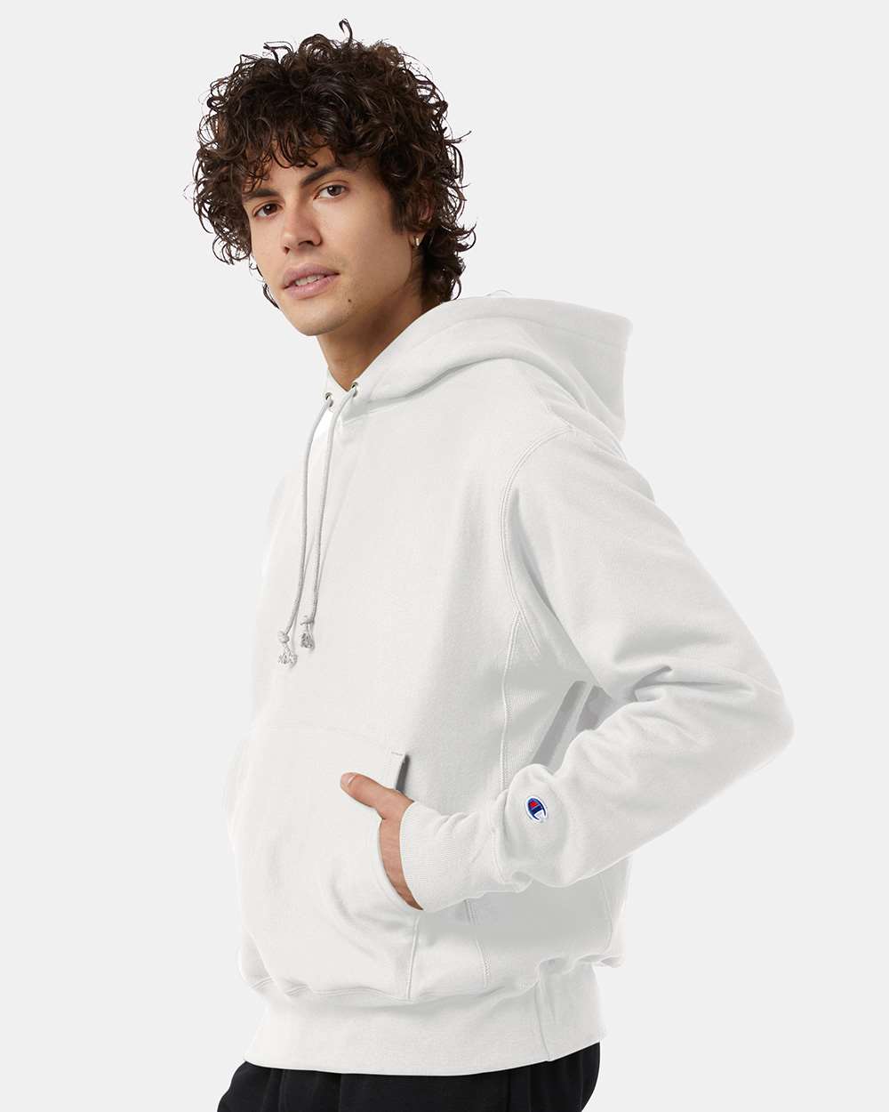 Champion S101, Unisex Reverse Weave Hooded Sweatshirt, White