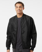 Independent Trading Co. EXP52BMR, Unisex Lightweight Bomber Jacket, Black