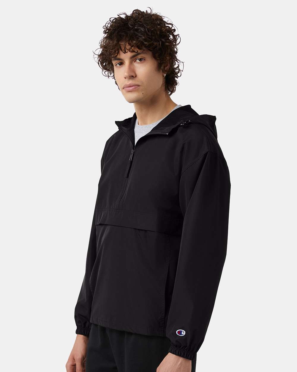 Champion CO200, Unisex Packable Anorak Jacket, Black