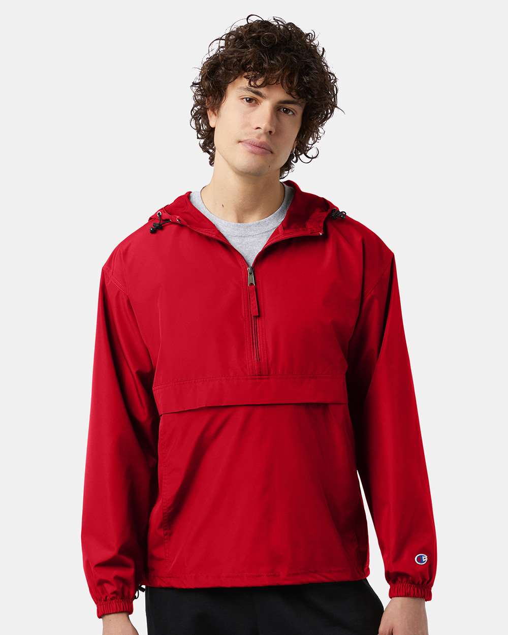 Champion CO200, Unisex Packable Anorak Jacket, Scarlet