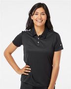 Adidas A325, Women's 3-stripes Shoulder Polo, Black/ White