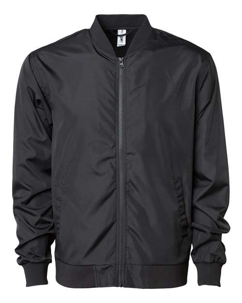Independent Trading Co. EXP52BMR, Unisex Lightweight Bomber Jacket, Black