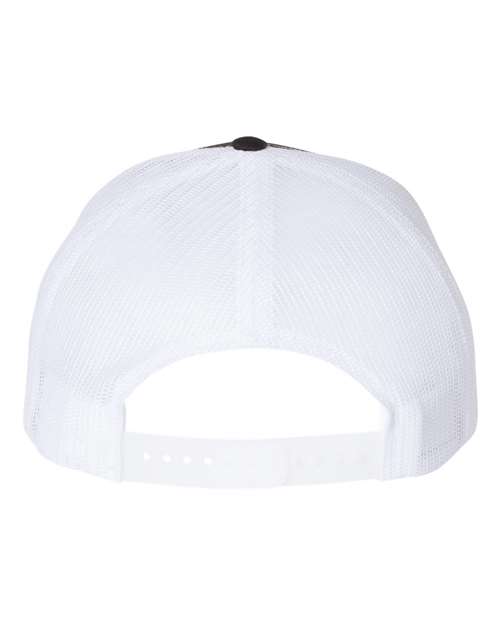 Richardson 112FP, Five-panel Trucker Cap, Black/ White