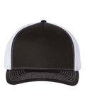 Richardson 112FP, Five-panel Trucker Cap, Black/ White