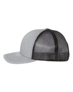Richardson 112FP, Five-panel Trucker Cap, Heather Grey/ Black