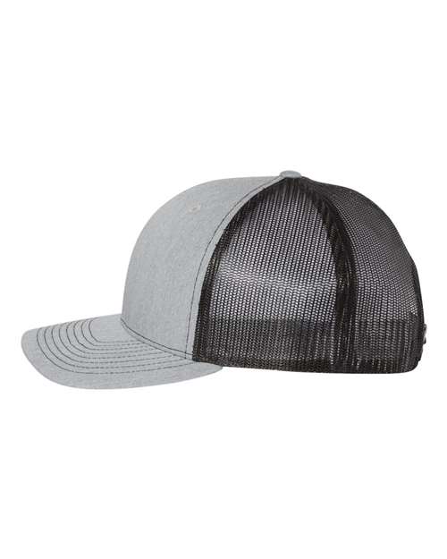 Richardson 112FP, Five-panel Trucker Cap, Heather Grey/ Black
