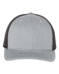 Richardson 112FP, Five-panel Trucker Cap, Heather Grey/ Black