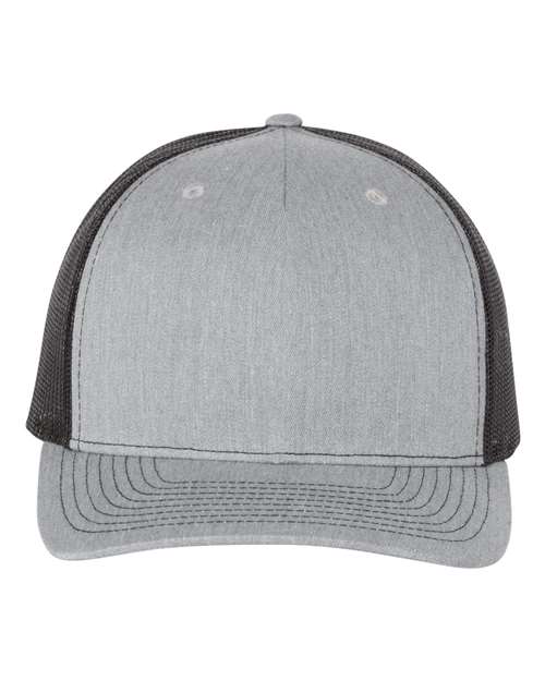 Richardson 112FP, Five-panel Trucker Cap, Heather Grey/ Black